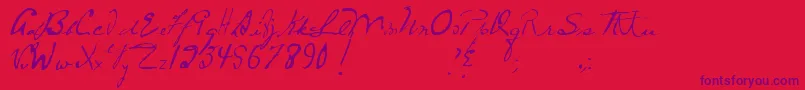 MtfFrozenSolid-Schriftart – Violette Schriften auf rotem Hintergrund