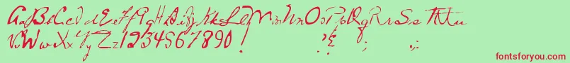 MtfFrozenSolid Font – Red Fonts on Green Background