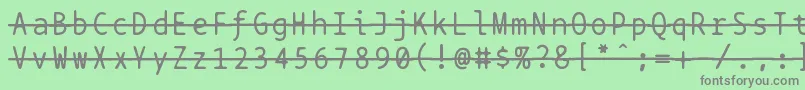 Bptypewritestrikethrough Font – Gray Fonts on Green Background