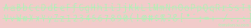 Bptypewritestrikethrough Font – Green Fonts on Pink Background