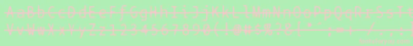 Bptypewritestrikethrough Font – Pink Fonts on Green Background