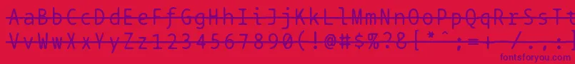 Bptypewritestrikethrough Font – Purple Fonts on Red Background