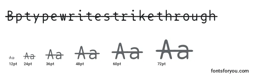 Größen der Schriftart Bptypewritestrikethrough
