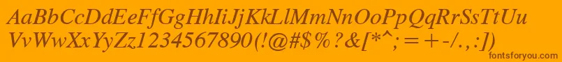 TimesCgAttItalic Font – Brown Fonts on Orange Background