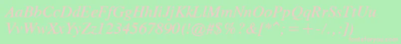 TimesCgAttItalic Font – Pink Fonts on Green Background