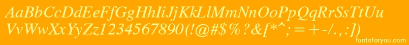 TimesCgAttItalic Font – Yellow Fonts on Orange Background