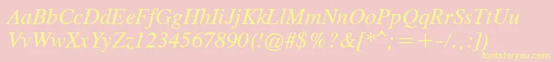 TimesCgAttItalic Font – Yellow Fonts on Pink Background