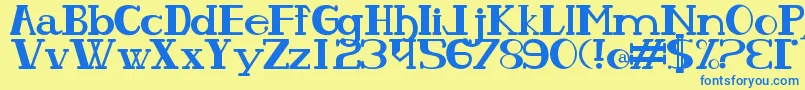 OlhoDePeixe Font – Blue Fonts on Yellow Background