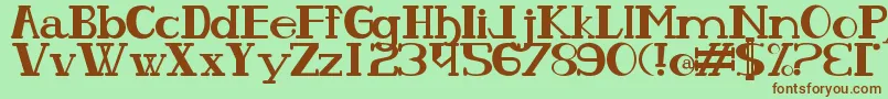 OlhoDePeixe Font – Brown Fonts on Green Background