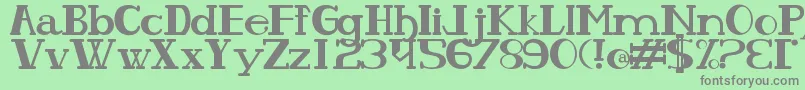 フォントOlhoDePeixe – 緑の背景に灰色の文字