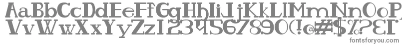 フォントOlhoDePeixe – 白い背景に灰色の文字