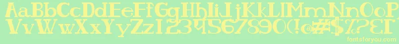 OlhoDePeixe Font – Yellow Fonts on Green Background