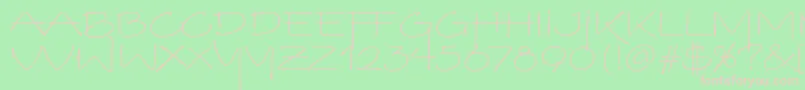 VinoBiancoItc-fontti – vaaleanpunaiset fontit vihreällä taustalla