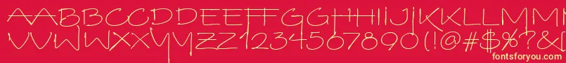 VinoBiancoItc Font – Yellow Fonts on Red Background