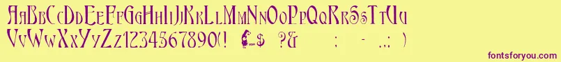 Ambrosia Font – Purple Fonts on Yellow Background