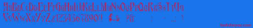Ambrosia Font – Red Fonts on Blue Background