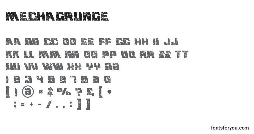 Шрифт Mechagrunge (110698) – алфавит, цифры, специальные символы