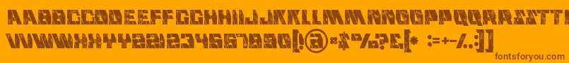 Mechagrunge Font – Brown Fonts on Orange Background