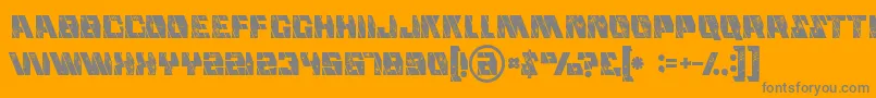 Mechagrunge-Schriftart – Graue Schriften auf orangefarbenem Hintergrund