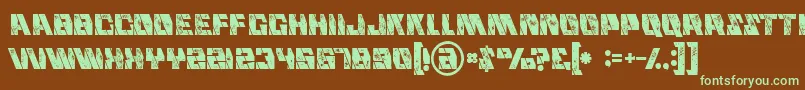 Mechagrunge Font – Green Fonts on Brown Background