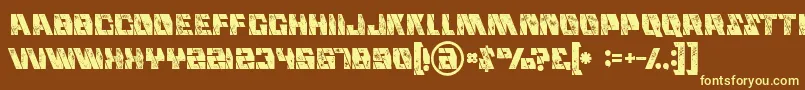 Weitere Informationen zur Mechagrunge-Schriftart Mechagrunge-Schriftart – Gelbe Schriften auf braunem Hintergrund
