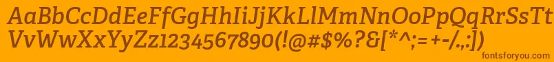 AdelleCyrillicSemiboldItalic Font – Brown Fonts on Orange Background