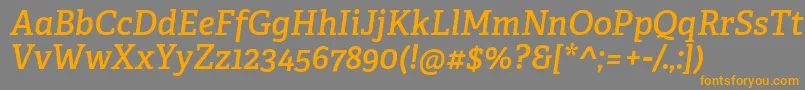 AdelleCyrillicSemiboldItalic Font – Orange Fonts on Gray Background