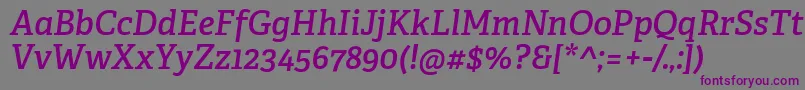 Шрифт AdelleCyrillicSemiboldItalic – фиолетовые шрифты на сером фоне