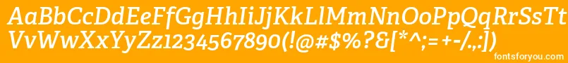 AdelleCyrillicSemiboldItalic Font – White Fonts on Orange Background