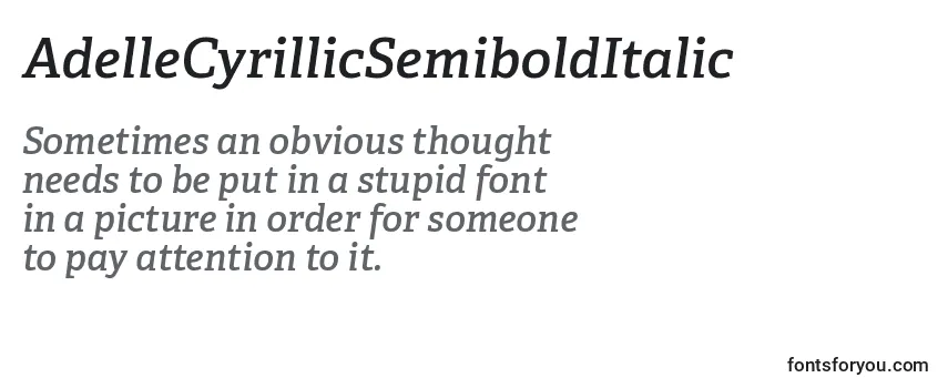 AdelleCyrillicSemiboldItalic Font