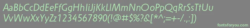 Fonte SolperaItalic – fontes verdes em um fundo cinza