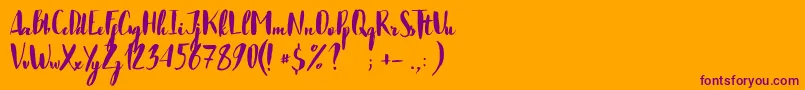 JustBelieve Font – Purple Fonts on Orange Background