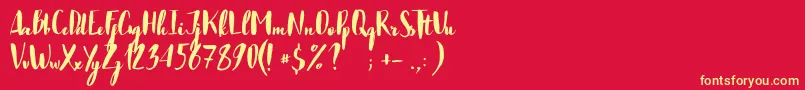 JustBelieve Font – Yellow Fonts on Red Background