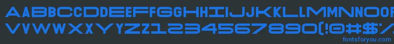 フォントO.K.Retro – 黒い背景に青い文字