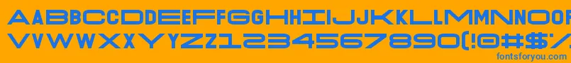 Czcionka O.K.Retro – niebieskie czcionki na pomarańczowym tle