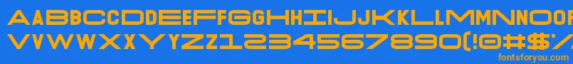 Police O.K.Retro – polices orange sur fond bleu