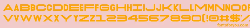 Fonte O.K.Retro – fontes laranjas em um fundo rosa