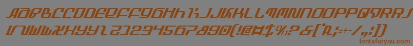 フォントInfinityFormulaCondItalic – 茶色の文字が灰色の背景にあります。
