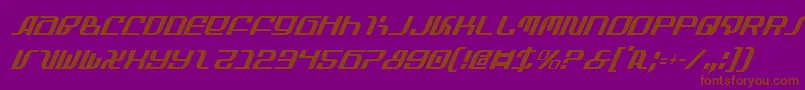 Fonte InfinityFormulaCondItalic – fontes marrons em um fundo roxo