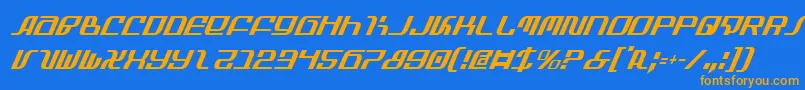 Police InfinityFormulaCondItalic – polices orange sur fond bleu