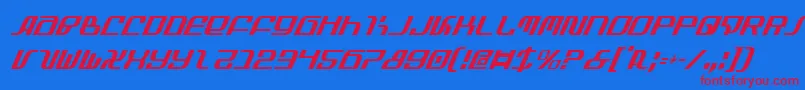 InfinityFormulaCondItalic-Schriftart – Rote Schriften auf blauem Hintergrund