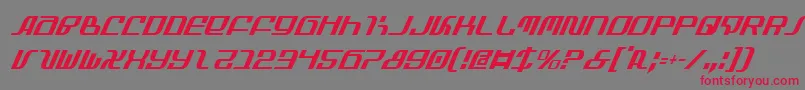フォントInfinityFormulaCondItalic – 赤い文字の灰色の背景