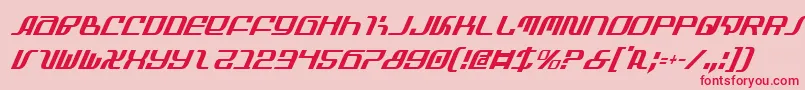 Fonte InfinityFormulaCondItalic – fontes vermelhas em um fundo rosa