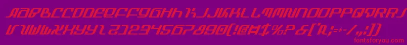 InfinityFormulaCondItalic-Schriftart – Rote Schriften auf violettem Hintergrund