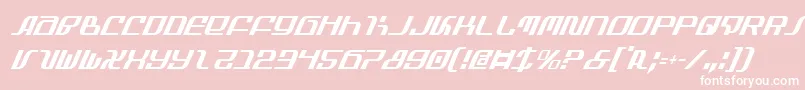 Fonte InfinityFormulaCondItalic – fontes brancas em um fundo rosa