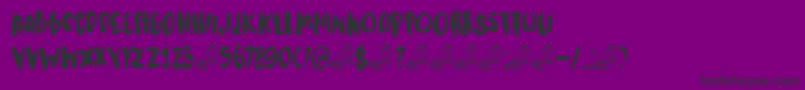 DkKitsuneTail-Schriftart – Schwarze Schriften auf violettem Hintergrund