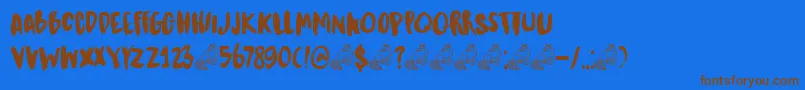 Шрифт DkKitsuneTail – коричневые шрифты на синем фоне