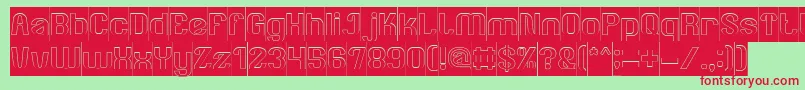 Czcionka AgeOfAwakeningInverse – czerwone czcionki na zielonym tle