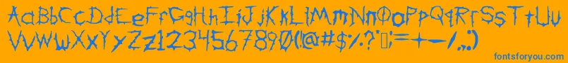 DownWithTheSicknessV2 Font – Blue Fonts on Orange Background