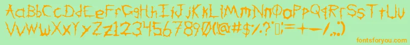 DownWithTheSicknessV2 Font – Orange Fonts on Green Background